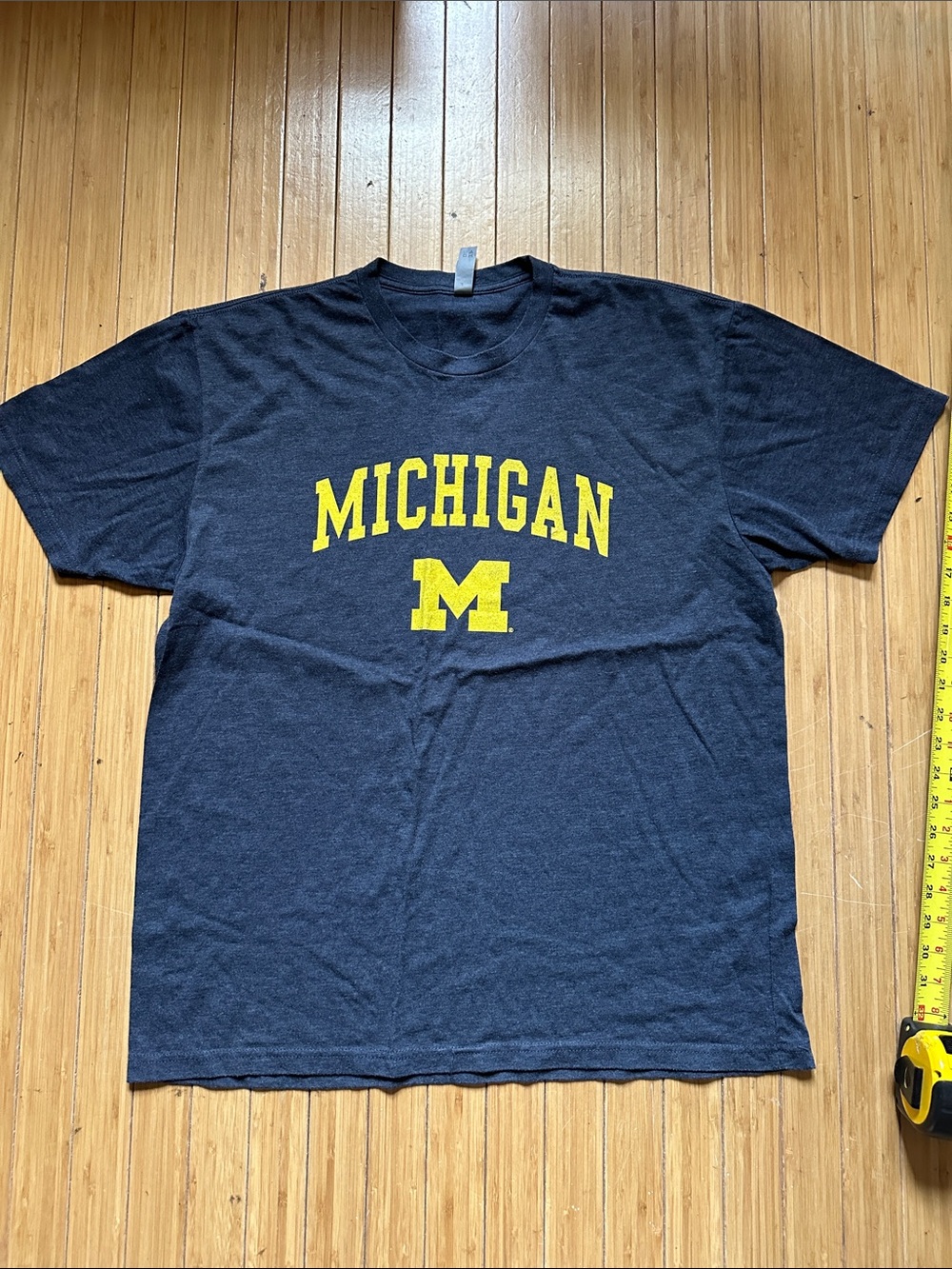 Michigan Tri Blend Tee - Navy with Yellow Logo- large